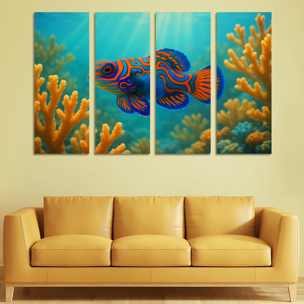 The Iridescent Mandarinfish Among Coral Gardens art trends