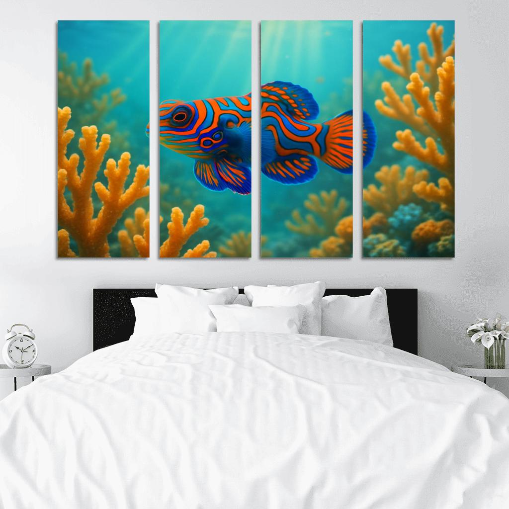 The Iridescent Mandarinfish Among Coral Gardens art trends