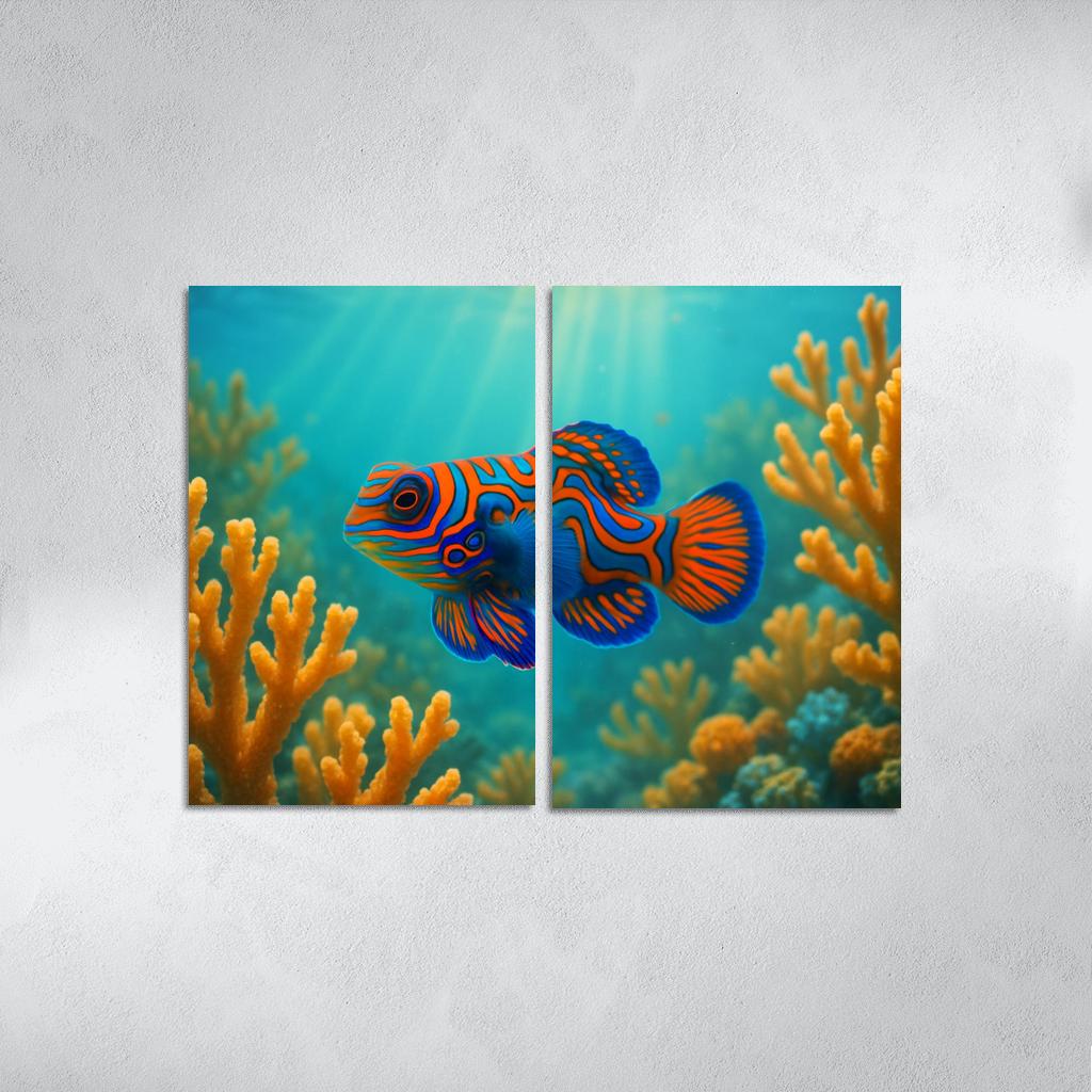 The Iridescent Mandarinfish Among Coral Gardens art trends