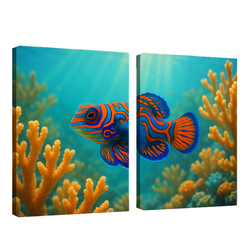 The Iridescent Mandarinfish Among Coral Gardens art trends