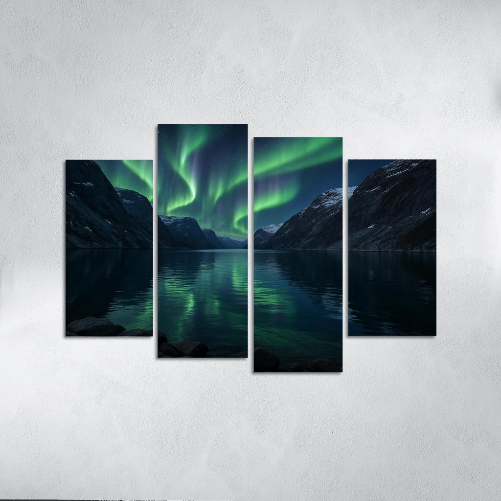 Aurora Glow Above Crystal Fjord decor