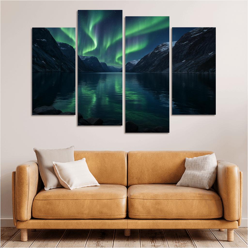 Aurora Glow Above Crystal Fjord decor