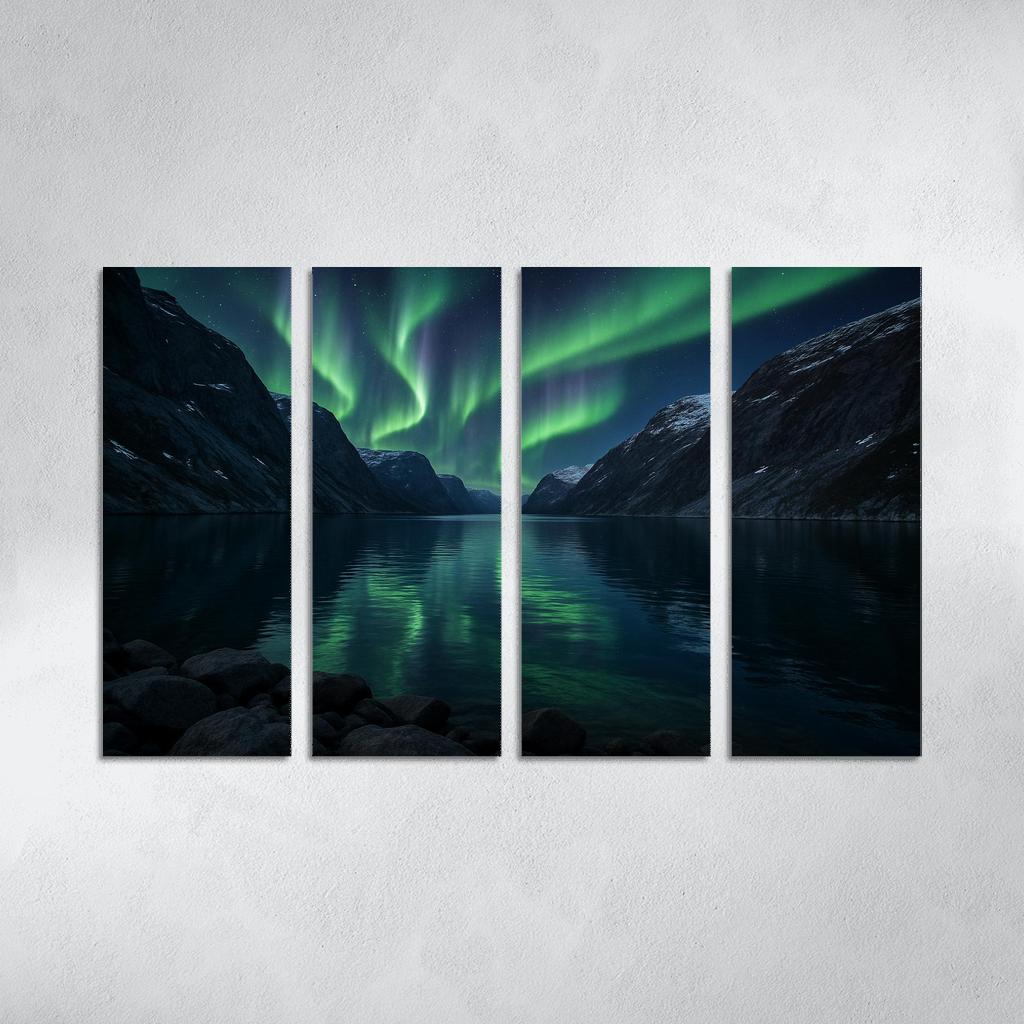 Aurora Glow Above Crystal Fjord decor