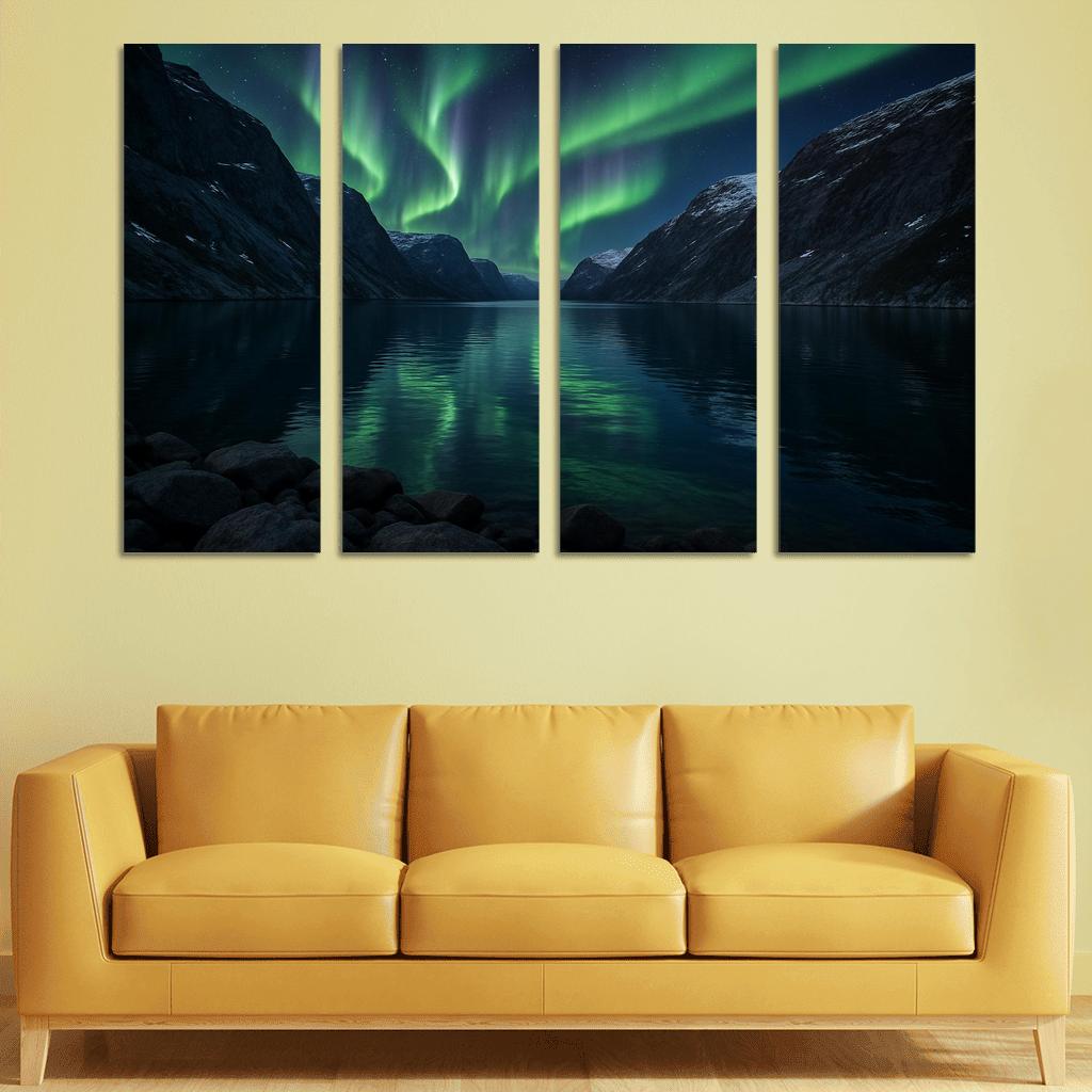 Aurora Glow Above Crystal Fjord decor