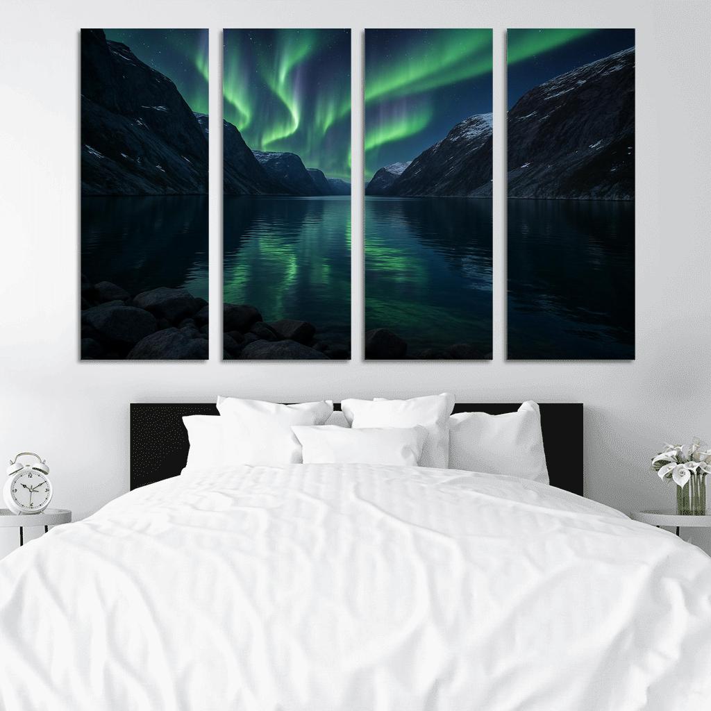 Aurora Glow Above Crystal Fjord decor