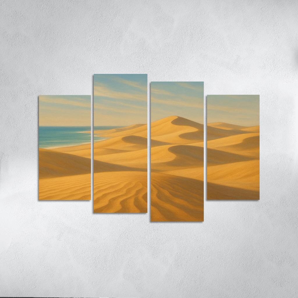 Golden Dunes At Silent Coast oil paintings frame