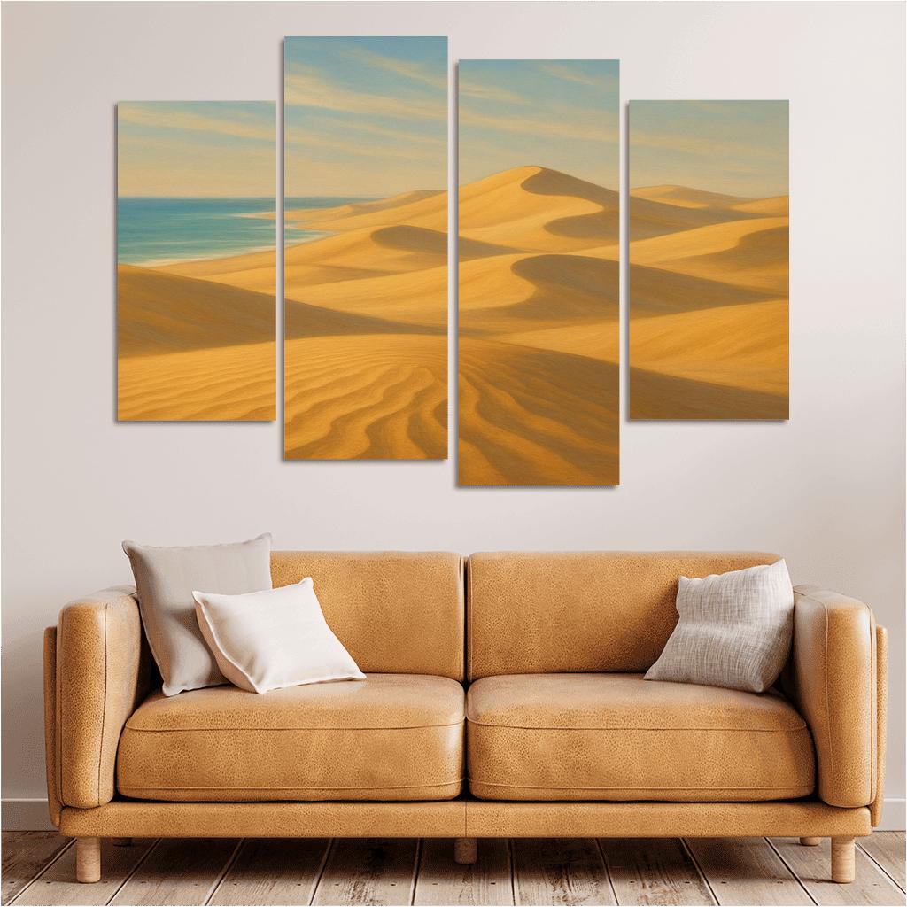 Golden Dunes At Silent Coast oil paintings frame
