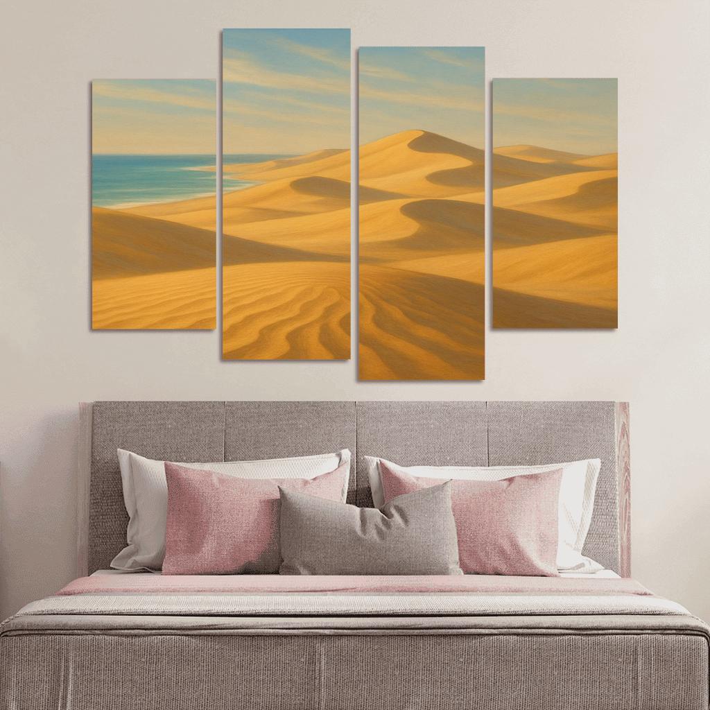 Golden Dunes At Silent Coast oil paintings frame