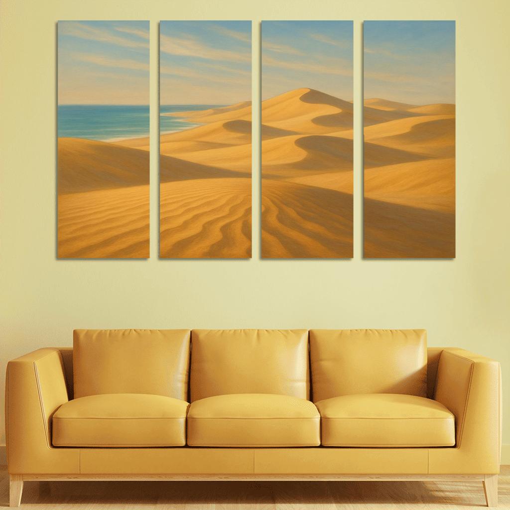 Golden Dunes At Silent Coast oil paintings frame