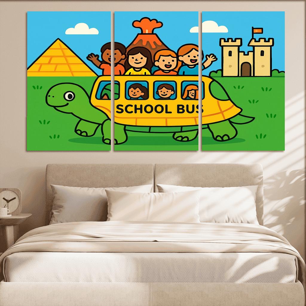 Time Traveling Turtle Bus premium artwork frames