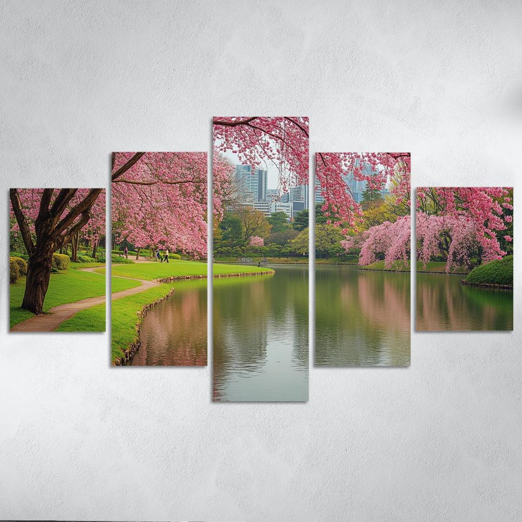 Shinjuku Gyoen National Garden Tokyo abstract paintings frame