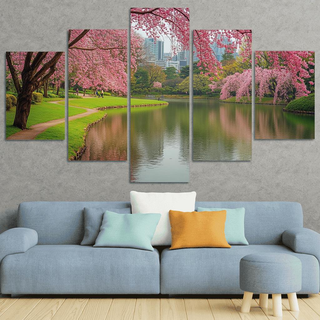 Shinjuku Gyoen National Garden Tokyo abstract paintings frame