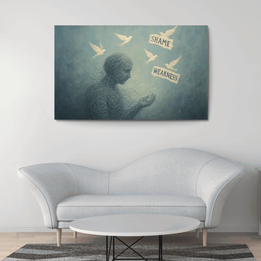 Threads Of Silence Breaking The Stigma Of Mental Illness custom paintings frame