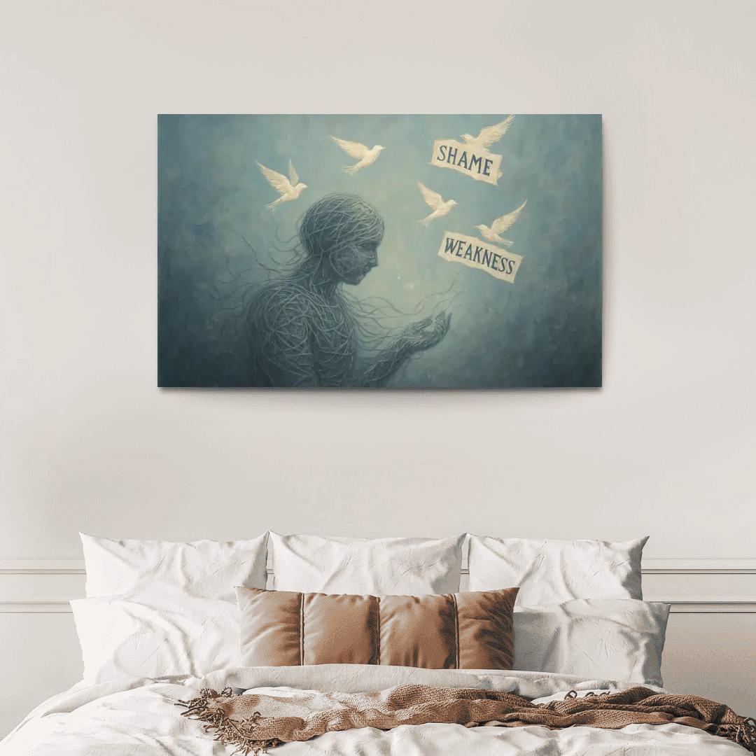Threads Of Silence Breaking The Stigma Of Mental Illness custom paintings frame