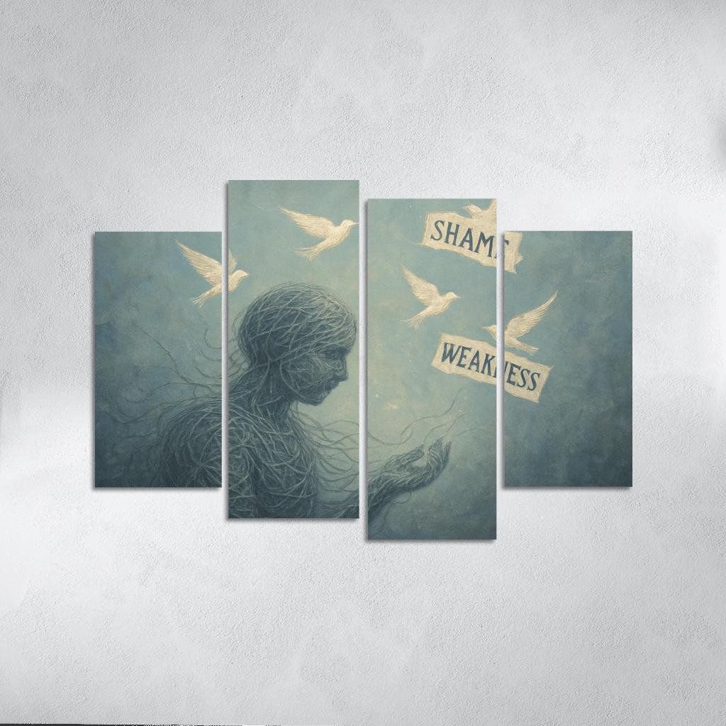 Threads Of Silence Breaking The Stigma Of Mental Illness custom paintings frame