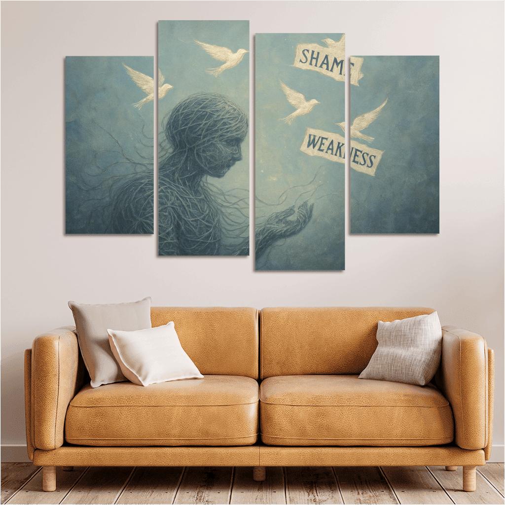 Threads Of Silence Breaking The Stigma Of Mental Illness custom paintings frame