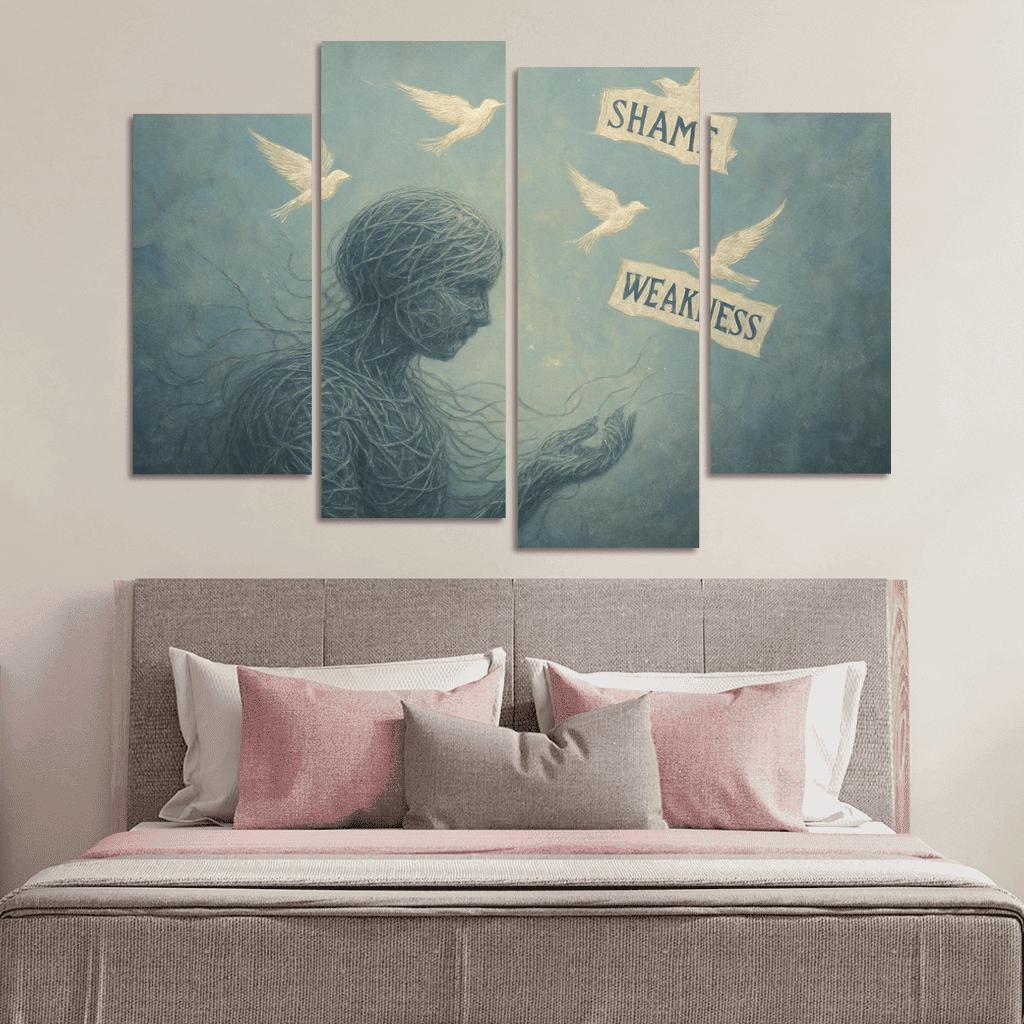 Threads Of Silence Breaking The Stigma Of Mental Illness custom paintings frame