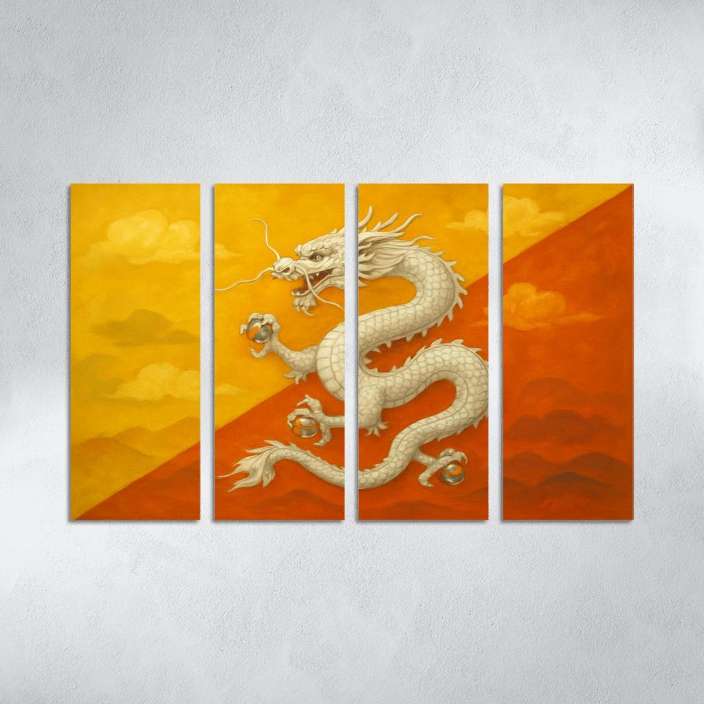 Dragon Of Thunder The Flag Of Bhutan abstract paintings frame