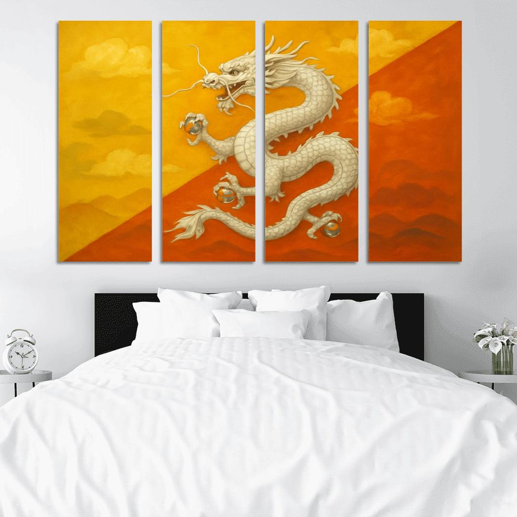 Dragon Of Thunder The Flag Of Bhutan abstract paintings frame