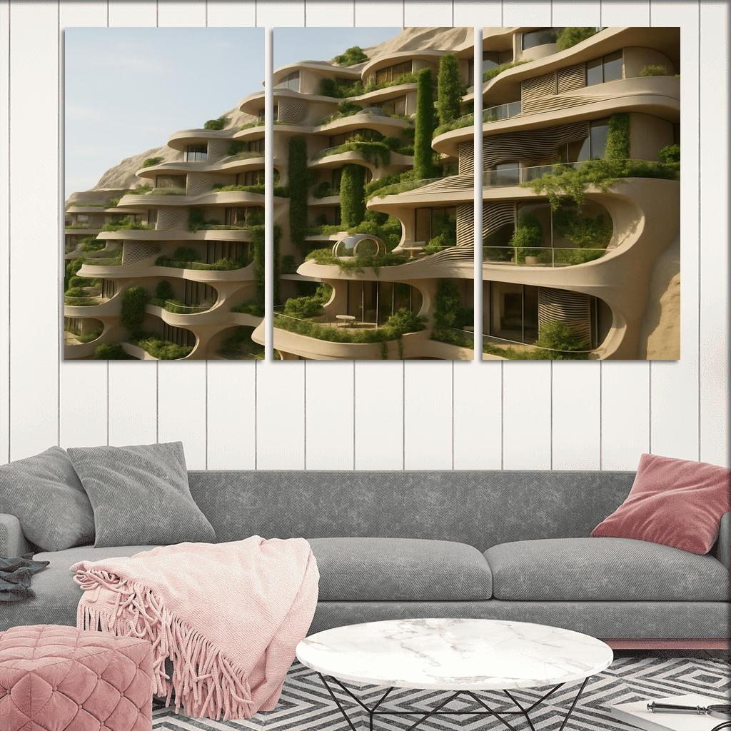 Terraced Wind Sculpted Habitats oil paintings frame