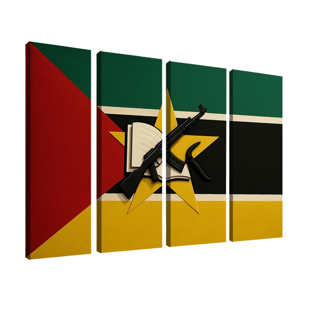 Book And Plow Emblem The Flag Of Mozambique framed paintings
