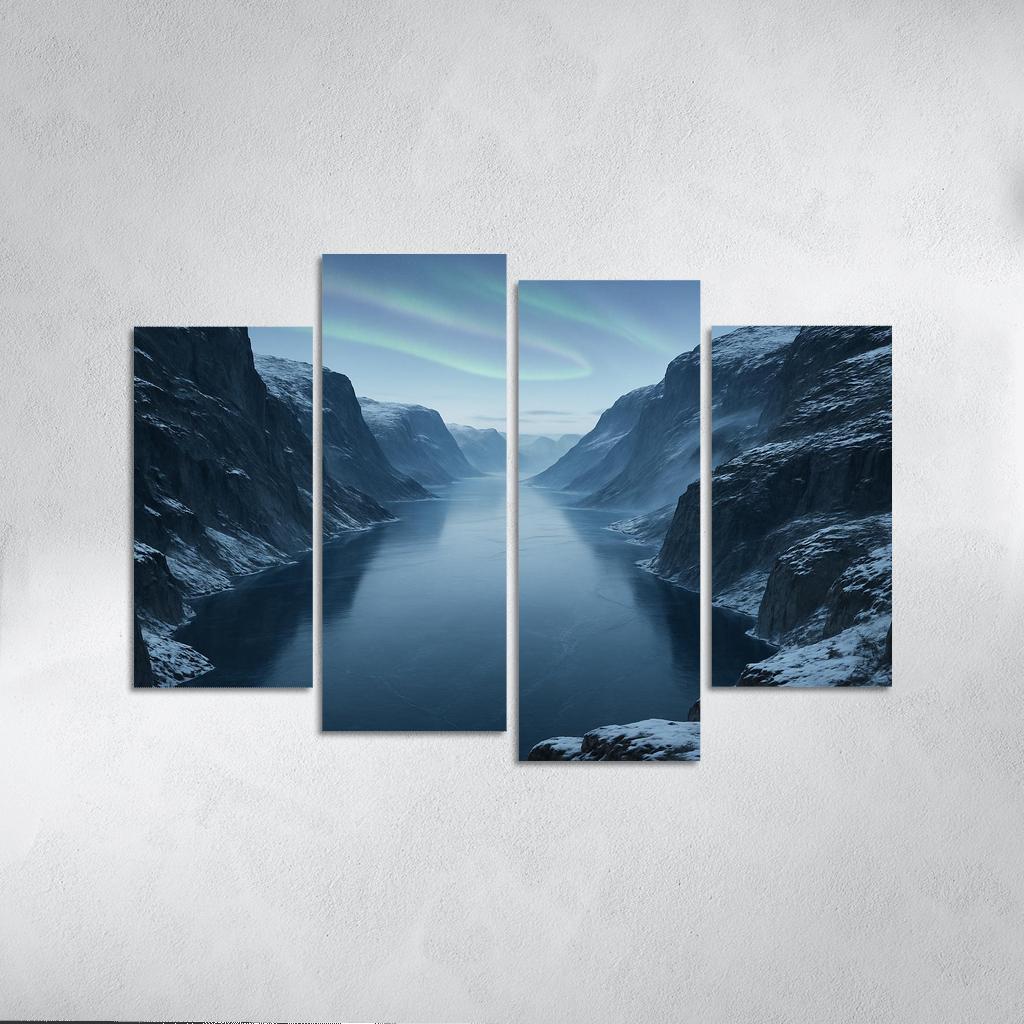 Aurora Dawn Over The Frosted Fjord canvas paintings frame