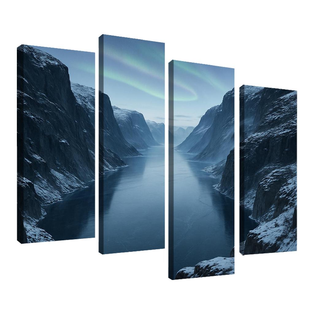 Aurora Dawn Over The Frosted Fjord canvas paintings frame