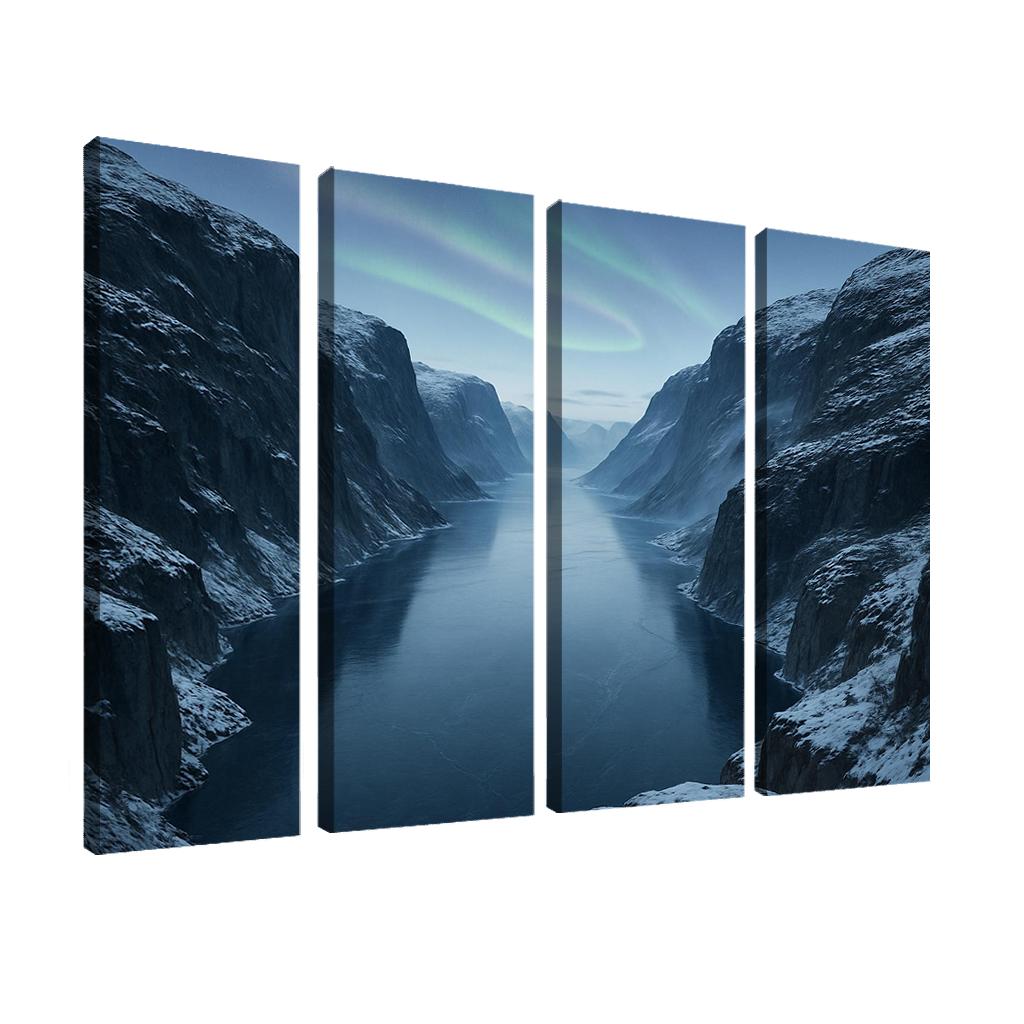 Aurora Dawn Over The Frosted Fjord canvas paintings frame