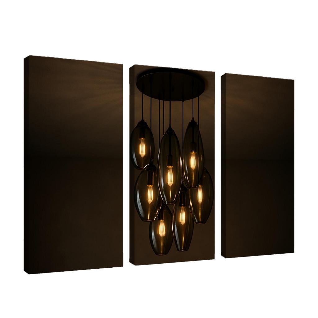 Smoked Glass Lantern Cluster Chandelier wall art