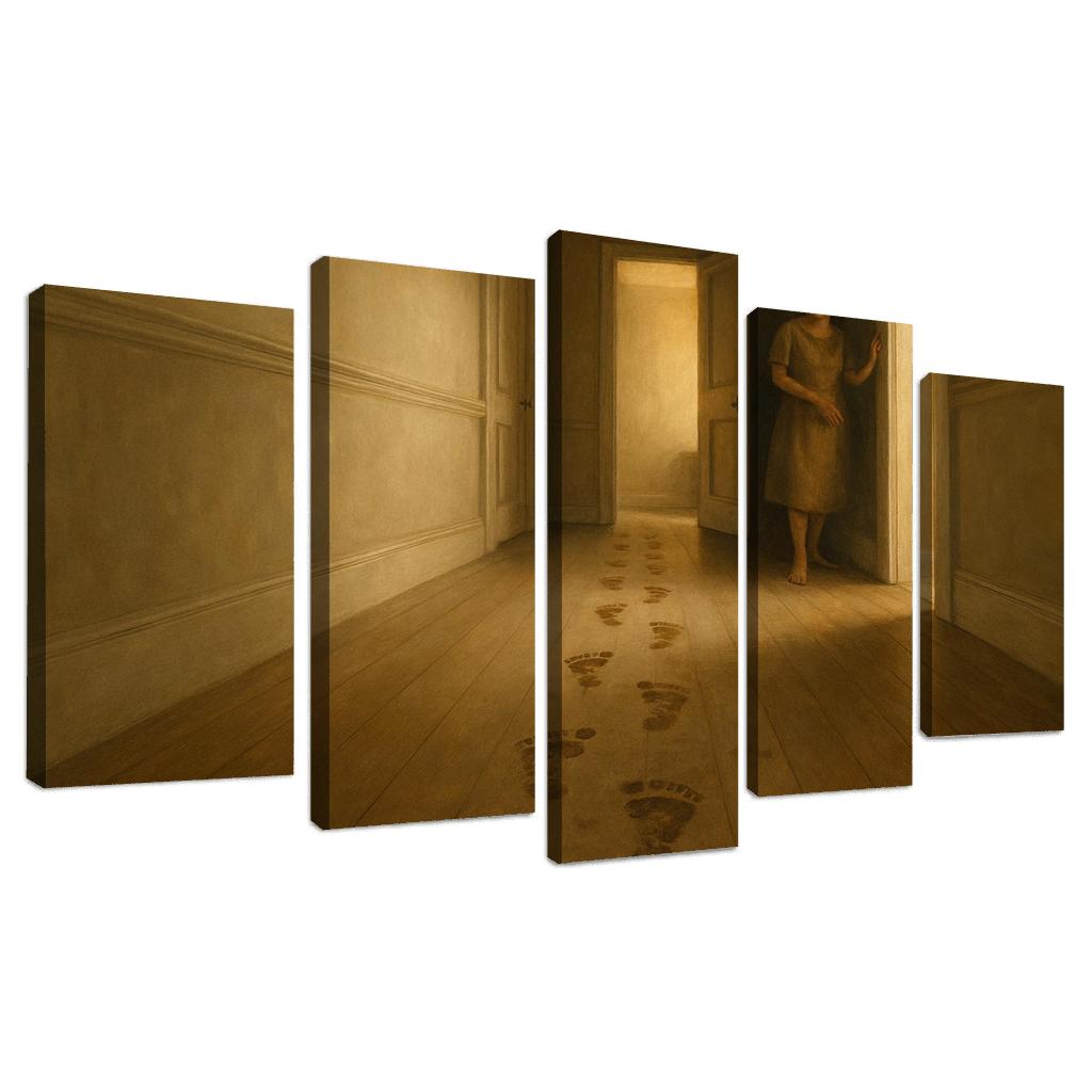 Footprints On The Hallway Floor modern paintings frame