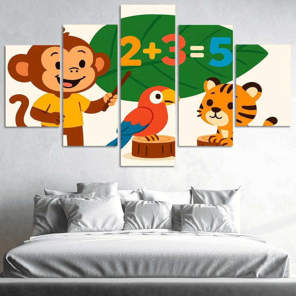 Math Monkey In The Jungle Classroom premium artwork frames