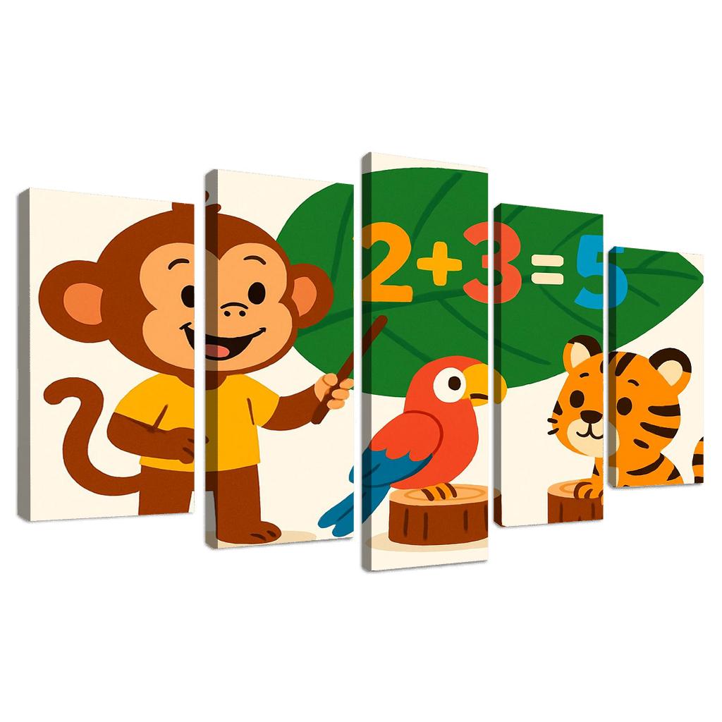 Math Monkey In The Jungle Classroom premium artwork frames