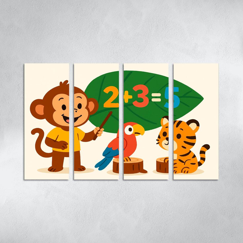 Math Monkey In The Jungle Classroom premium artwork frames