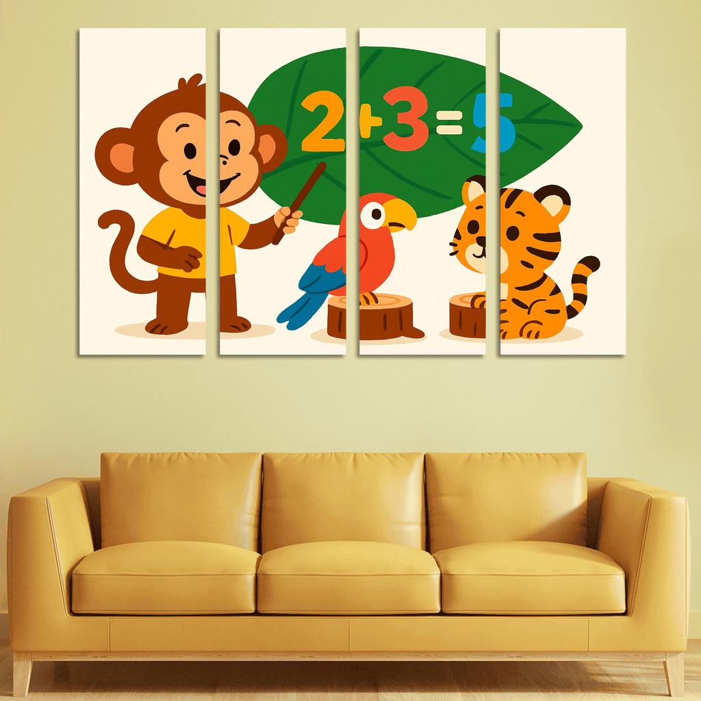 Math Monkey In The Jungle Classroom premium artwork frames