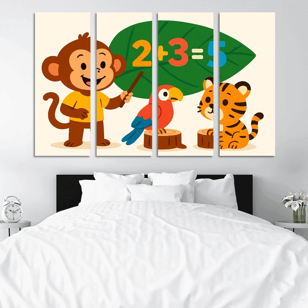Math Monkey In The Jungle Classroom premium artwork frames