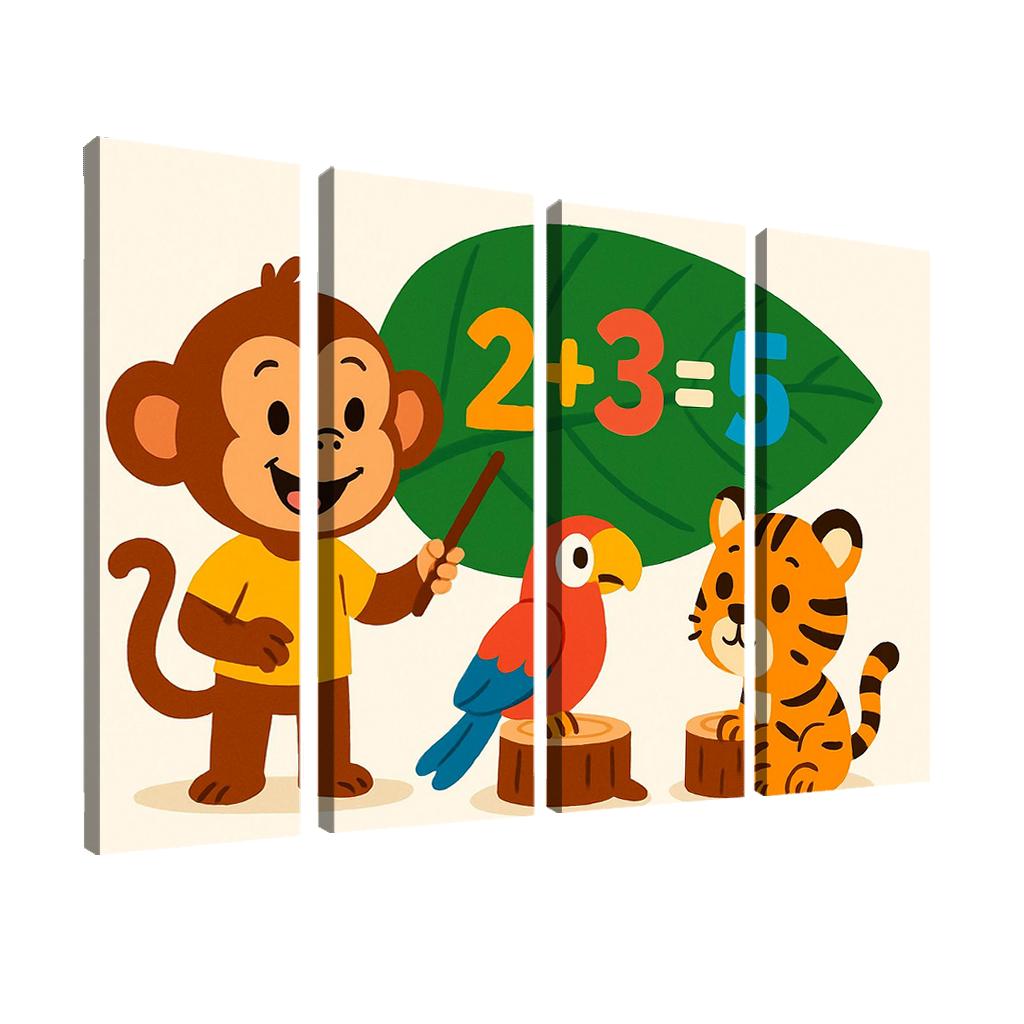 Math Monkey In The Jungle Classroom premium artwork frames