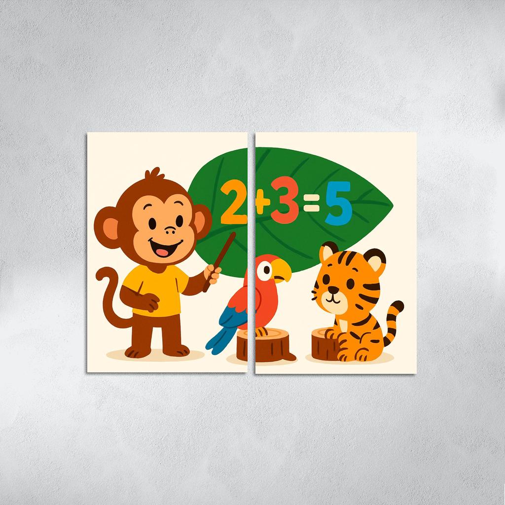 Math Monkey In The Jungle Classroom premium artwork frames