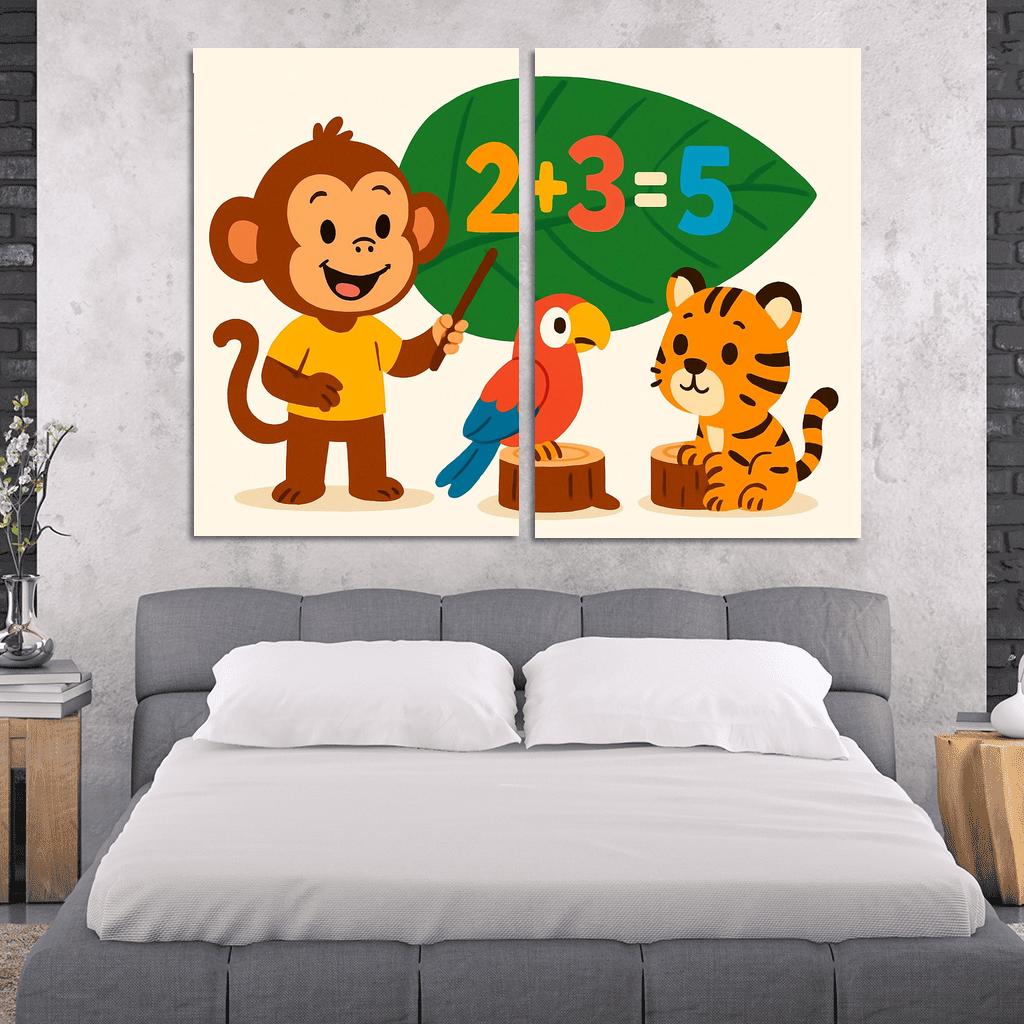 Math Monkey In The Jungle Classroom premium artwork frames