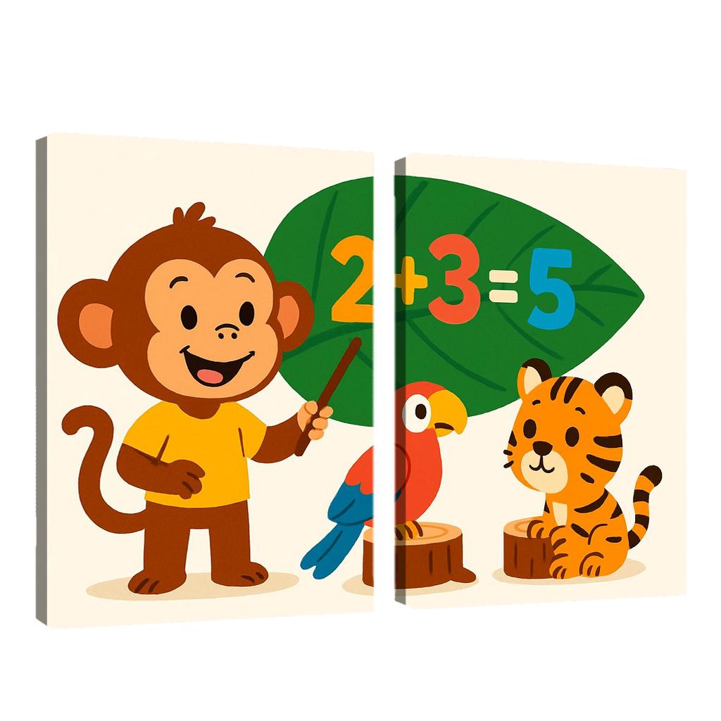 Math Monkey In The Jungle Classroom premium artwork frames