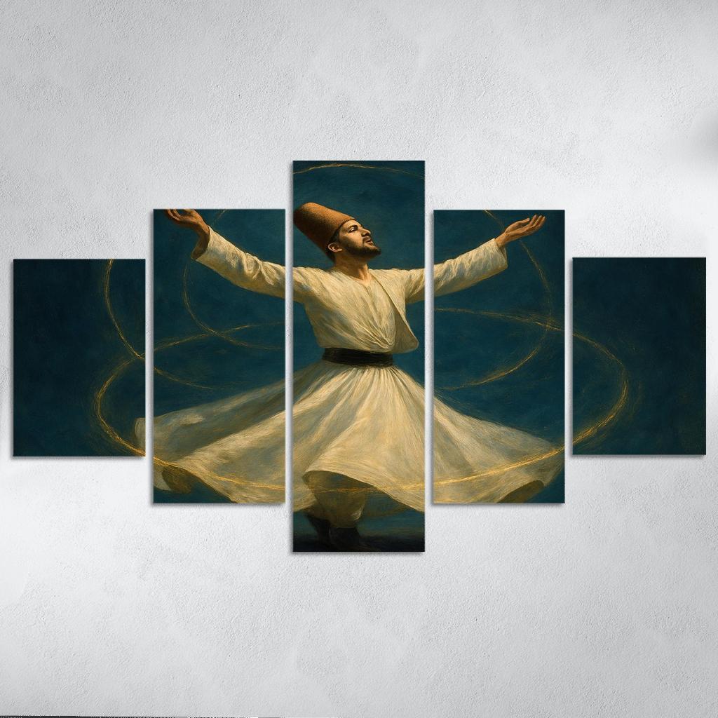 Whirling Devotion Mystical Spinning Dance abstract paintings frame