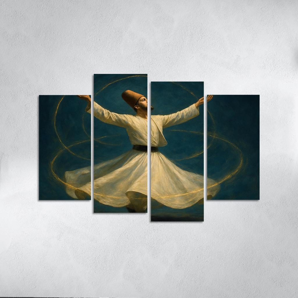 Whirling Devotion Mystical Spinning Dance abstract paintings frame