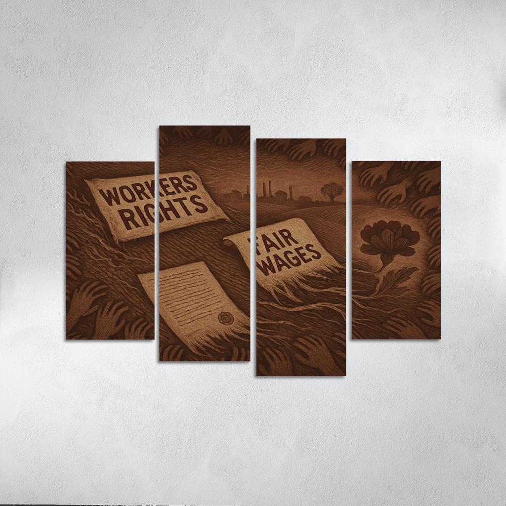 Threads Of Silent Labor abstract paintings frame