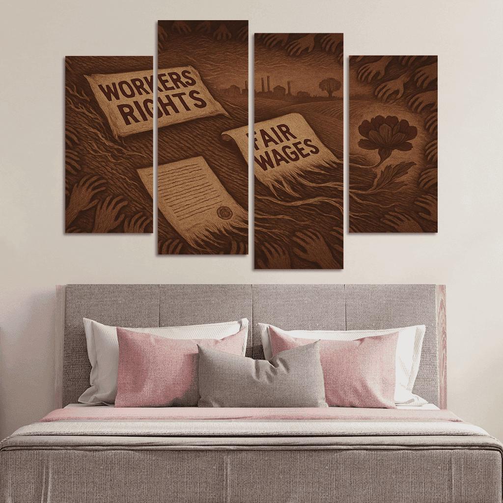 Threads Of Silent Labor abstract paintings frame