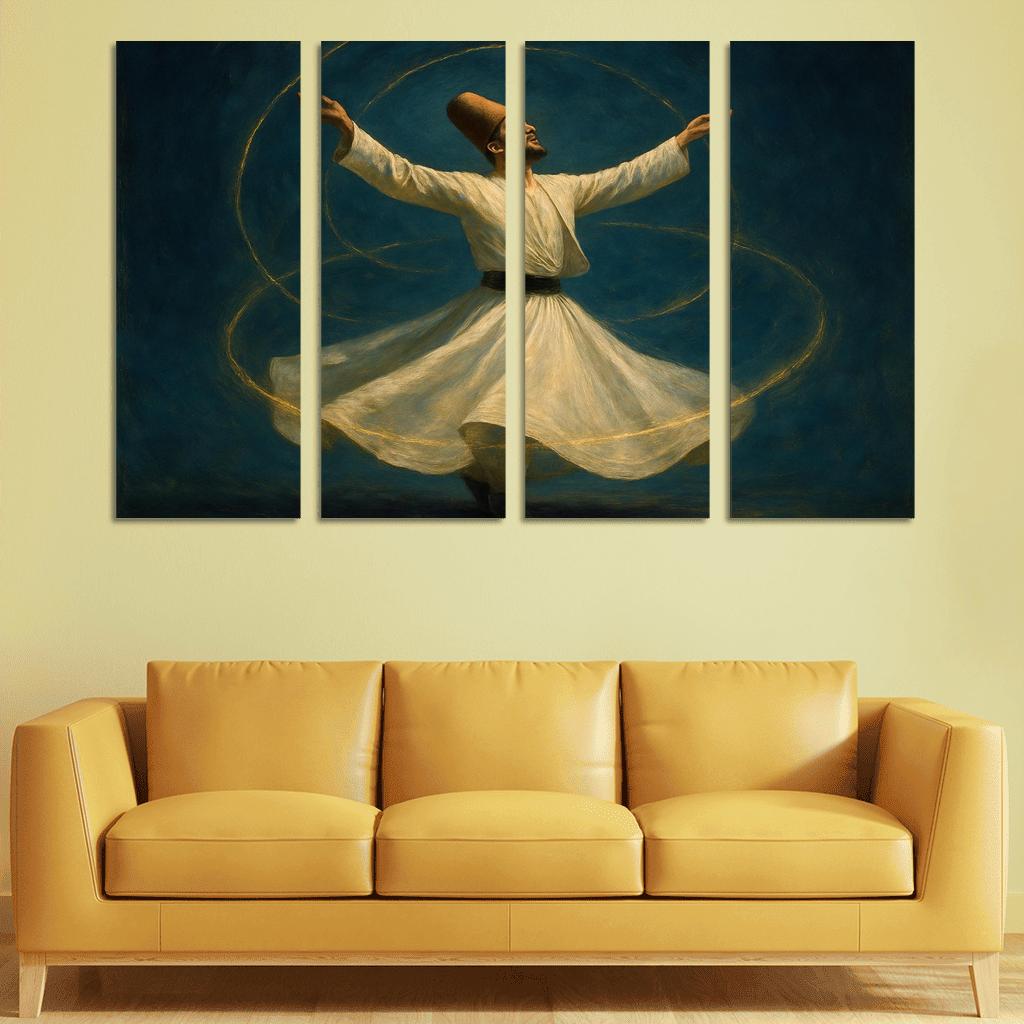 Whirling Devotion Mystical Spinning Dance abstract paintings frame