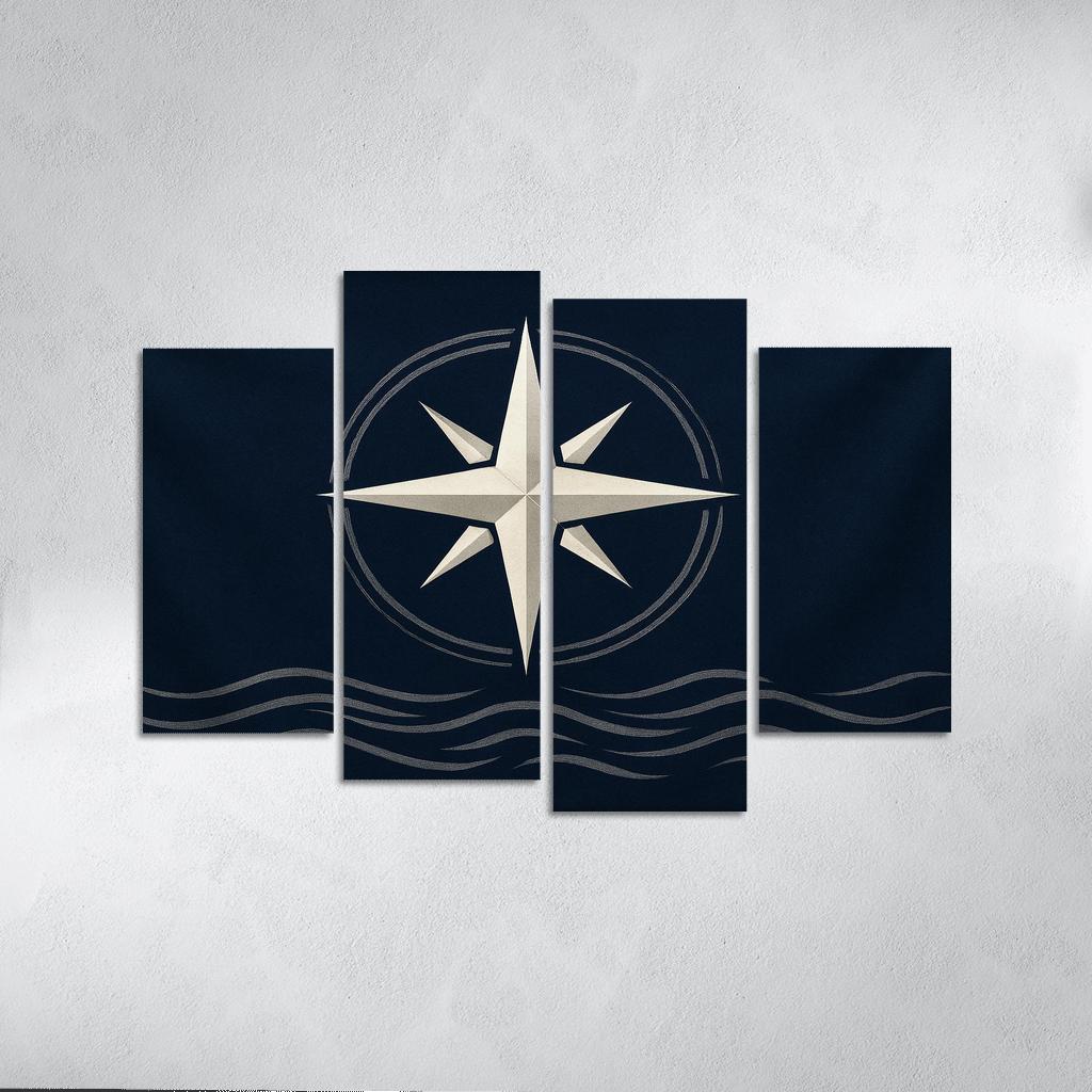 Star Compass Maritime Emblem multi-panel paintings