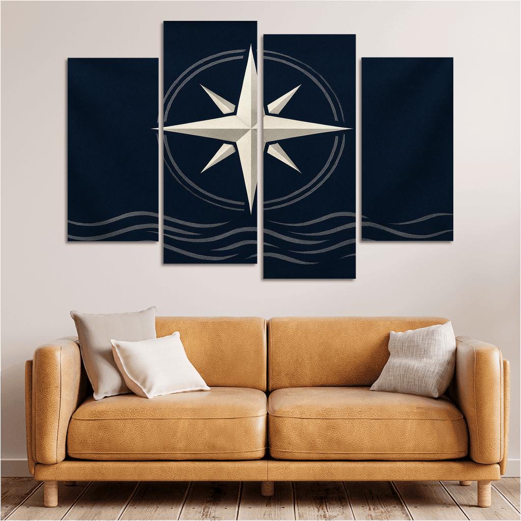 Star Compass Maritime Emblem multi-panel paintings