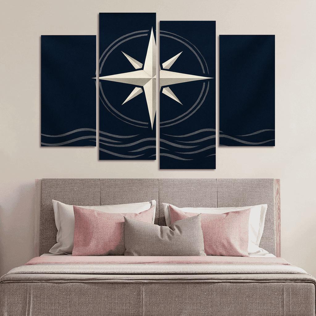 Star Compass Maritime Emblem multi-panel paintings