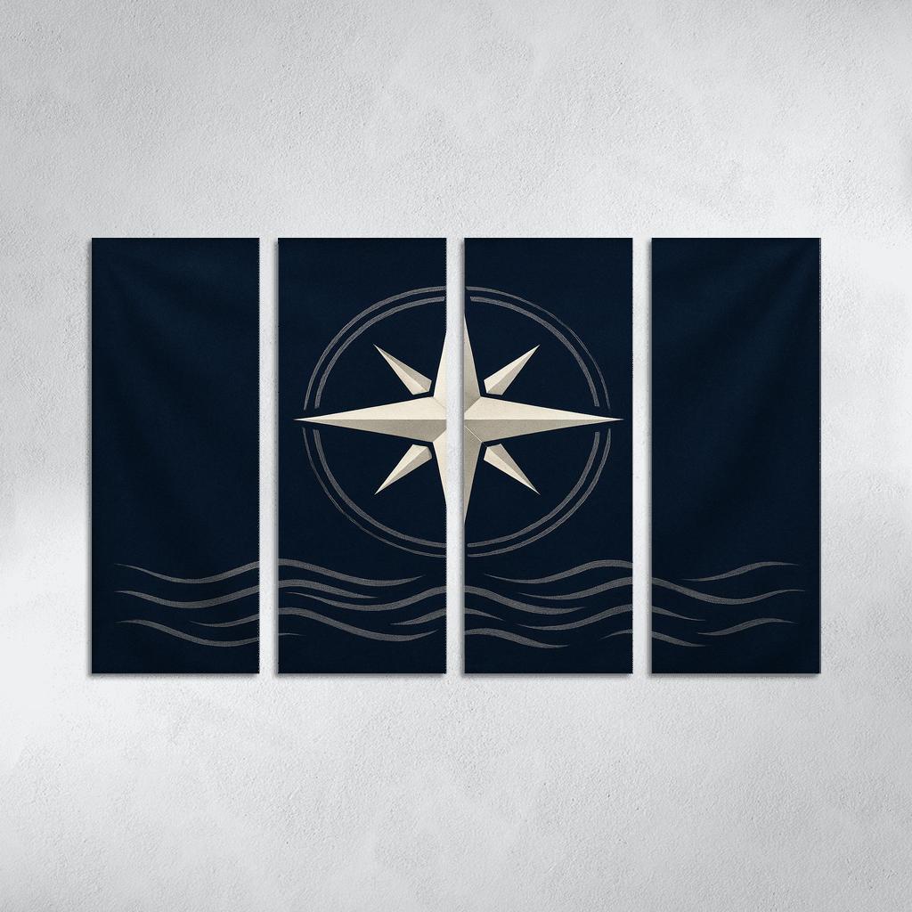 Star Compass Maritime Emblem multi-panel paintings