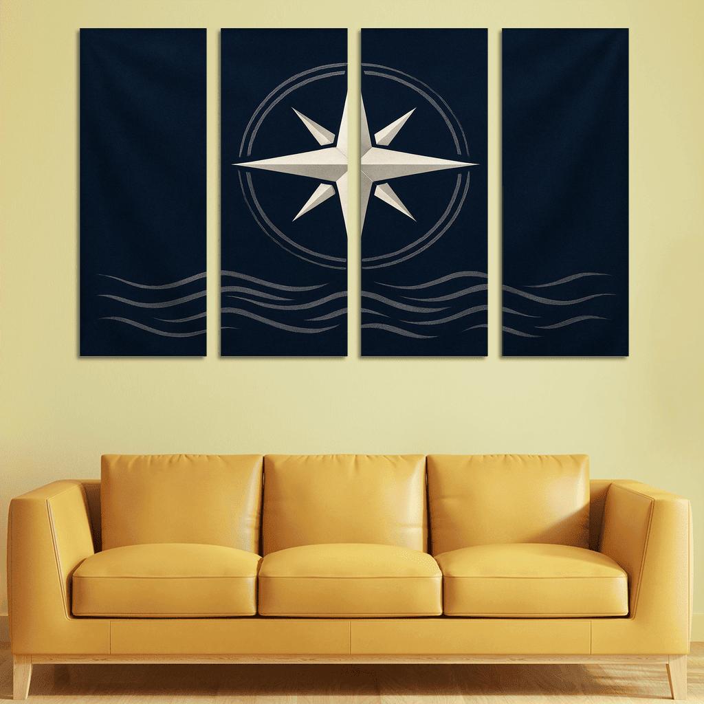 Star Compass Maritime Emblem multi-panel paintings
