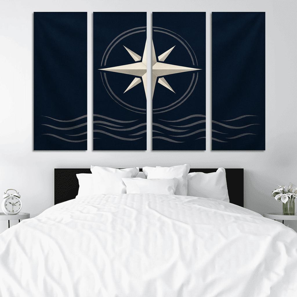 Star Compass Maritime Emblem multi-panel paintings